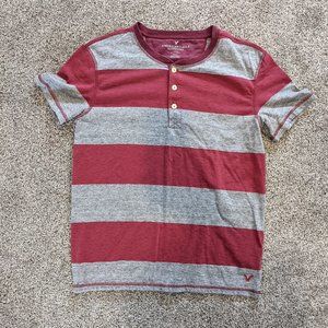 American Eagle Outfitters - Gray/Red - Henley